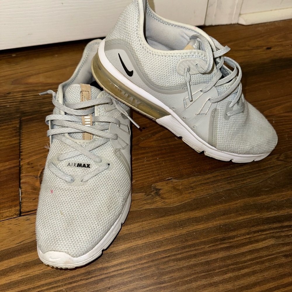 Nike Air Max Light Gray and Tan Sneakers